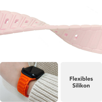 NALIA Pulse Silikon Armband kompatibel mit Apple Watch Armband iWatch Series Ultra/SE 10 9 8 7 6 5 4 3 2 1, 42/44/45/46/49mm, 3D Sportarmband mit Steck-Pin Verschluss