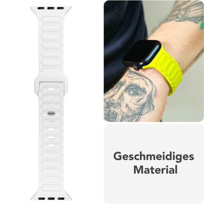 NALIA Pulse Silikon Armband kompatibel mit Apple Watch Armband iWatch Series Ultra/SE 10 9 8 7 6 5 4 3 2 1, 42/44/45/46/49mm, 3D Sportarmband mit Steck-Pin Verschluss