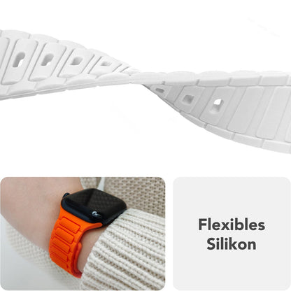 NALIA Pulse Silikon Armband kompatibel mit Apple Watch Armband iWatch Series Ultra/SE 10 9 8 7 6 5 4 3 2 1, 42/44/45/46/49mm, 3D Sportarmband mit Steck-Pin Verschluss