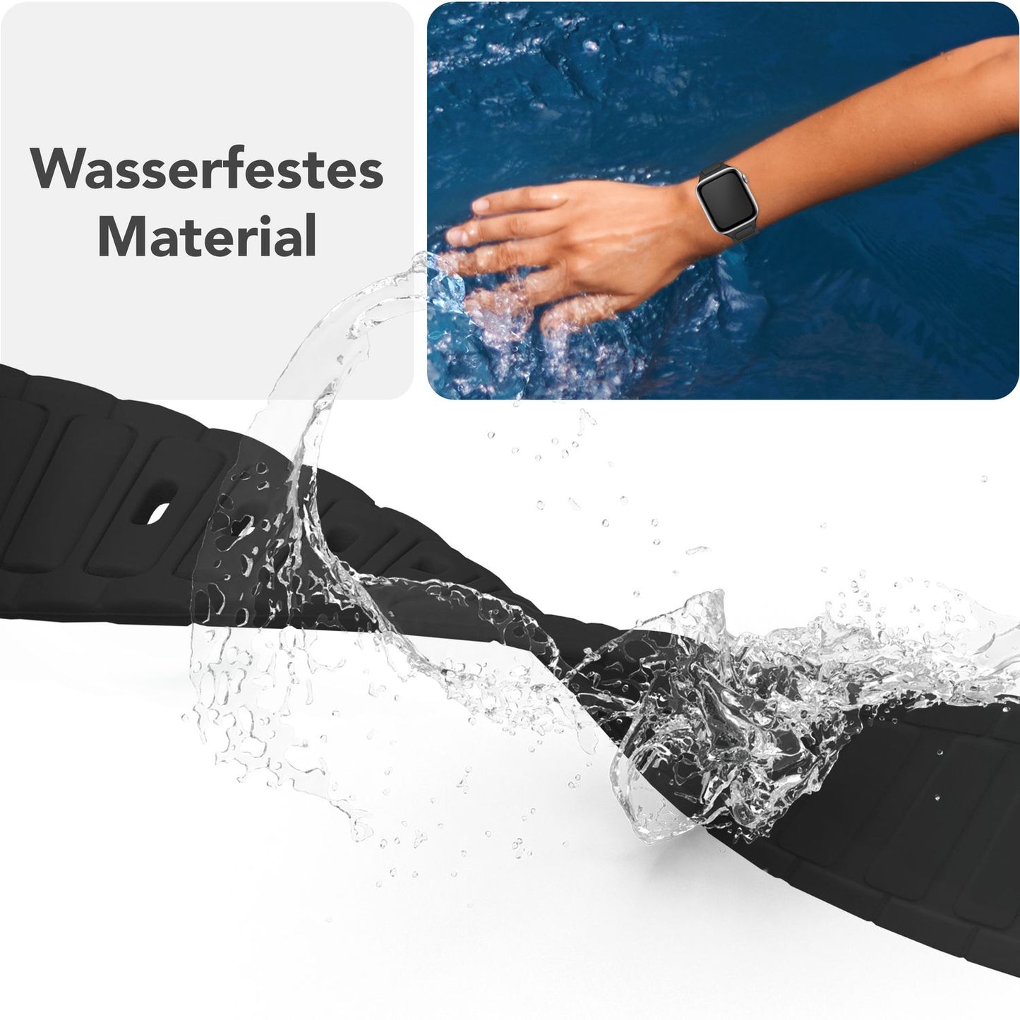 NALIA Pulse Silikon Armband kompatibel mit Apple Watch Armband iWatch Series Ultra/SE 10 9 8 7 6 5 4 3 2 1, 42/44/45/46/49mm, 3D Sportarmband mit Steck-Pin Verschluss