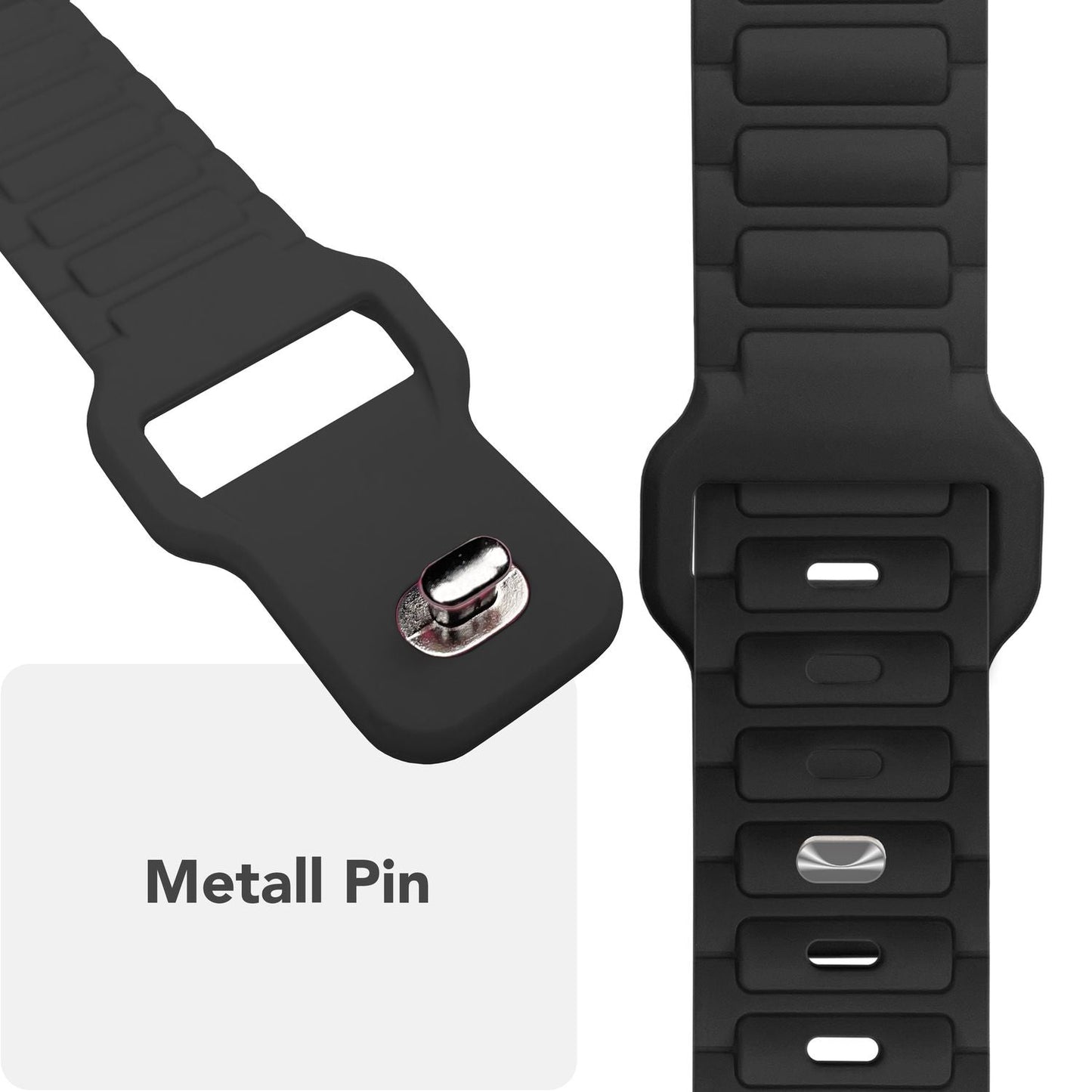 NALIA Pulse Silikon Armband kompatibel mit Apple Watch Armband iWatch Series Ultra/SE 10 9 8 7 6 5 4 3 2 1, 42/44/45/46/49mm, 3D Sportarmband mit Steck-Pin Verschluss