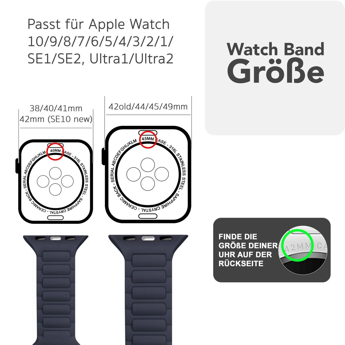 NALIA Pulse Silikon Armband kompatibel mit Apple Watch Armband iWatch Series Ultra/SE 10 9 8 7 6 5 4 3 2 1, 42/44/45/46/49mm, 3D Sportarmband mit Steck-Pin Verschluss