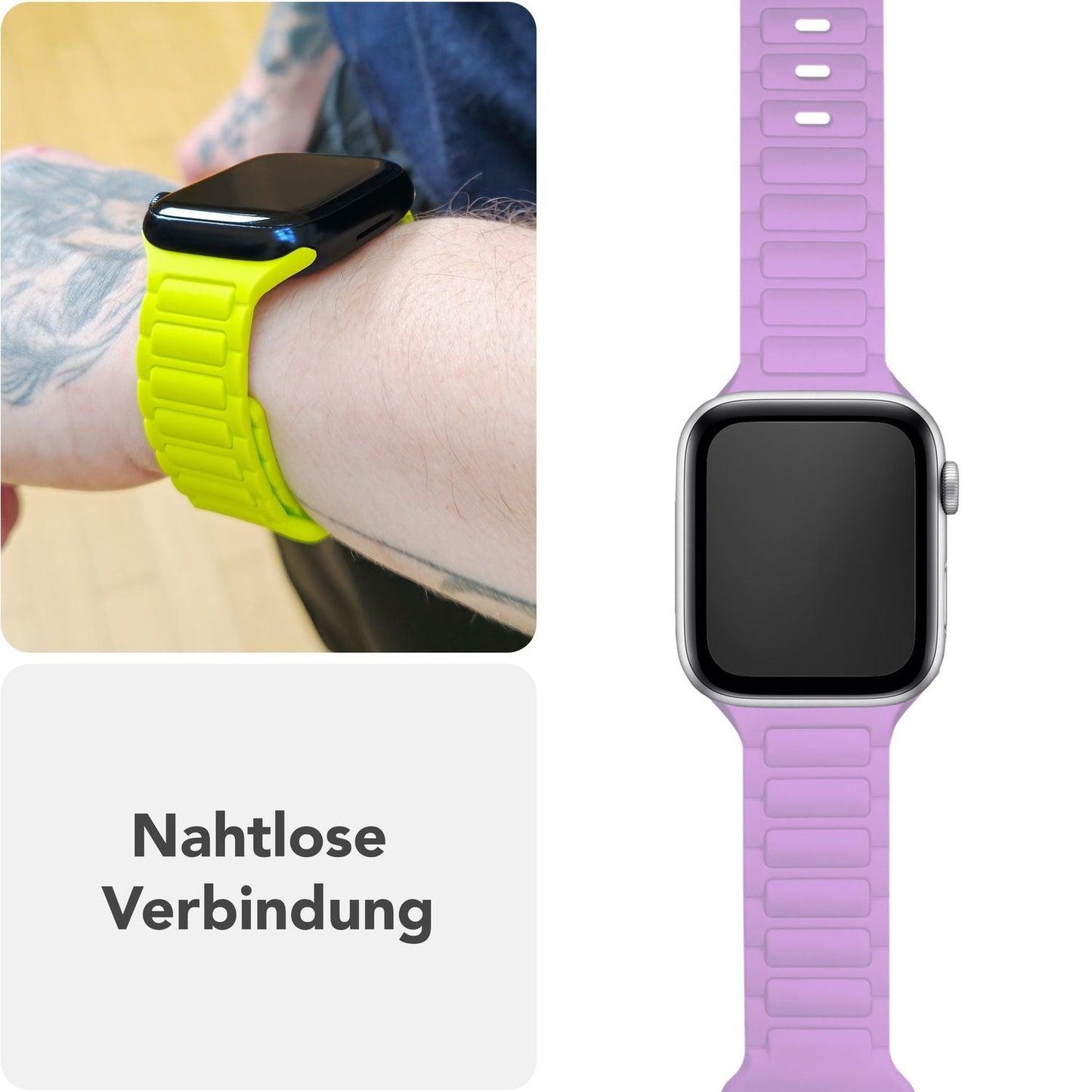 NALIA Pulse Silikon Armband kompatibel mit Apple Watch Armband iWatch Series Ultra/SE 10 9 8 7 6 5 4 3 2 1, 42/44/45/46/49mm, 3D Sportarmband mit Steck-Pin Verschluss