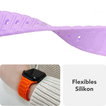 NALIA Pulse Silikon Armband kompatibel mit Apple Watch Armband iWatch Series Ultra/SE 10 9 8 7 6 5 4 3 2 1, 42/44/45/46/49mm, 3D Sportarmband mit Steck-Pin Verschluss