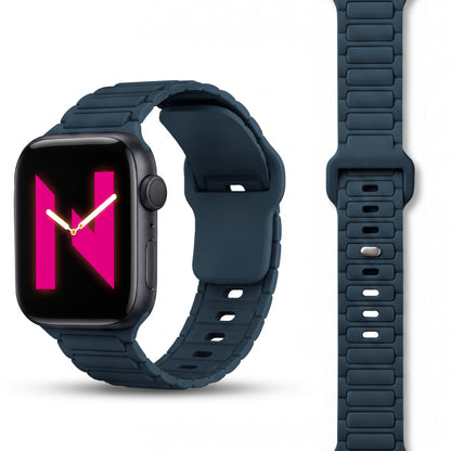 NALIA Pulse Silikon Armband kompatibel mit Apple Watch Armband iWatch Series Ultra/SE 10 9 8 7 6 5 4 3 2 1, 42/44/45/46/49mm, 3D Sportarmband mit Steck-Pin Verschluss