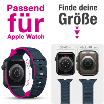 NALIA Pulse Silikon Armband kompatibel mit Apple Watch Armband iWatch Series Ultra/SE 10 9 8 7 6 5 4 3 2 1, 42/44/45/46/49mm, 3D Sportarmband mit Steck-Pin Verschluss