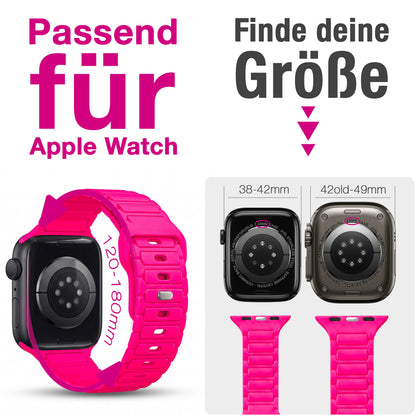 NALIA Pulse Silikon Armband kompatibel mit Apple Watch Armband iWatch Series Ultra/SE 10 9 8 7 6 5 4 3 2 1, 42/44/45/46/49mm, 3D Sportarmband mit Steck-Pin Verschluss