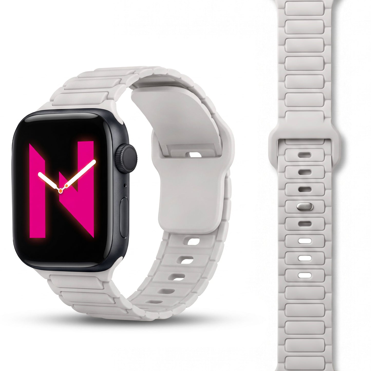 NALIA Pulse Silikon Armband kompatibel mit Apple Watch Armband iWatch Series Ultra/SE 10 9 8 7 6 5 4 3 2 1, 42/44/45/46/49mm, 3D Sportarmband mit Steck-Pin Verschluss