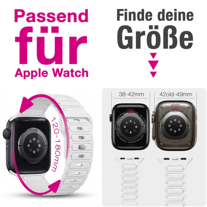 NALIA Pulse Silikon Armband kompatibel mit Apple Watch Armband iWatch Series Ultra/SE 10 9 8 7 6 5 4 3 2 1, 42/44/45/46/49mm, 3D Sportarmband mit Steck-Pin Verschluss