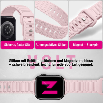 NALIA Pulse Silikon Armband kompatibel mit Apple Watch Armband iWatch Series Ultra/SE 10 9 8 7 6 5 4 3 2 1, 42/44/45/46/49mm, 3D Sportarmband mit Steck-Pin Verschluss