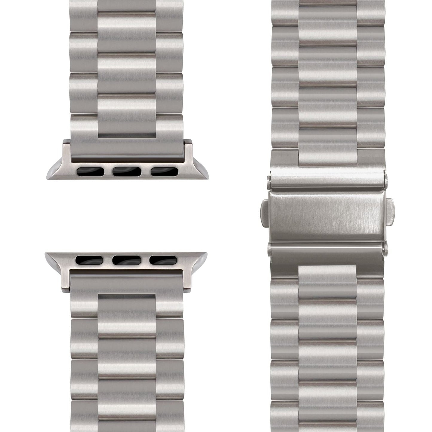 NALIA Mova Edelstahl Armband kompatibel mit Apple Watch Armband iWatch Series SE/10/9/8/7/6/5/4/3/2/1, 38/40/41/42mm, Metall Ersatzarmband mit Doppelfaltschließe, Rostfrei
