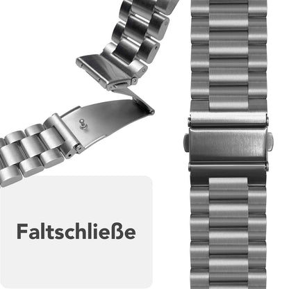 NALIA Mova Edelstahl Armband kompatibel mit Apple Watch Armband iWatch Series SE/10/9/8/7/6/5/4/3/2/1, 38/40/41/42mm, Metall Ersatzarmband mit Doppelfaltschließe, Rostfrei