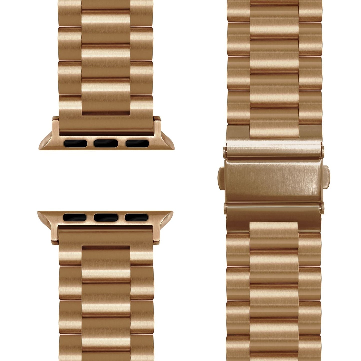 NALIA Mova Edelstahl Armband kompatibel mit Apple Watch Armband iWatch Series SE/10/9/8/7/6/5/4/3/2/1, 38/40/41/42mm, Metall Ersatzarmband mit Doppelfaltschließe, Rostfrei
