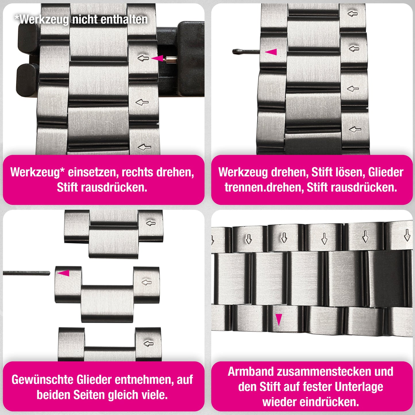 NALIA Mova Edelstahl Armband kompatibel mit Apple Watch Armband iWatch Series SE/10/9/8/7/6/5/4/3/2/1, 38/40/41/42mm, Metall Ersatzarmband mit Doppelfaltschließe, Rostfrei