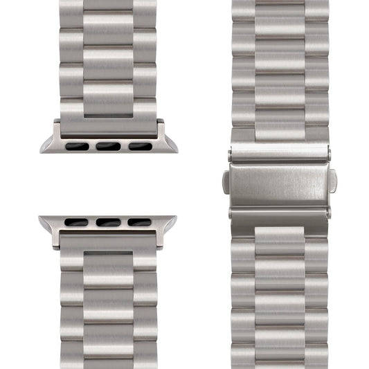 NALIA Mova Edelstahl Armband kompatibel mit Apple Watch Armband Series Ultra/SE 10/9/8/7/6/5/4/3/2/1, 42/44/45/46/49mm, Metall Ersatzarmband mit Doppelfaltschließe, Rostfrei