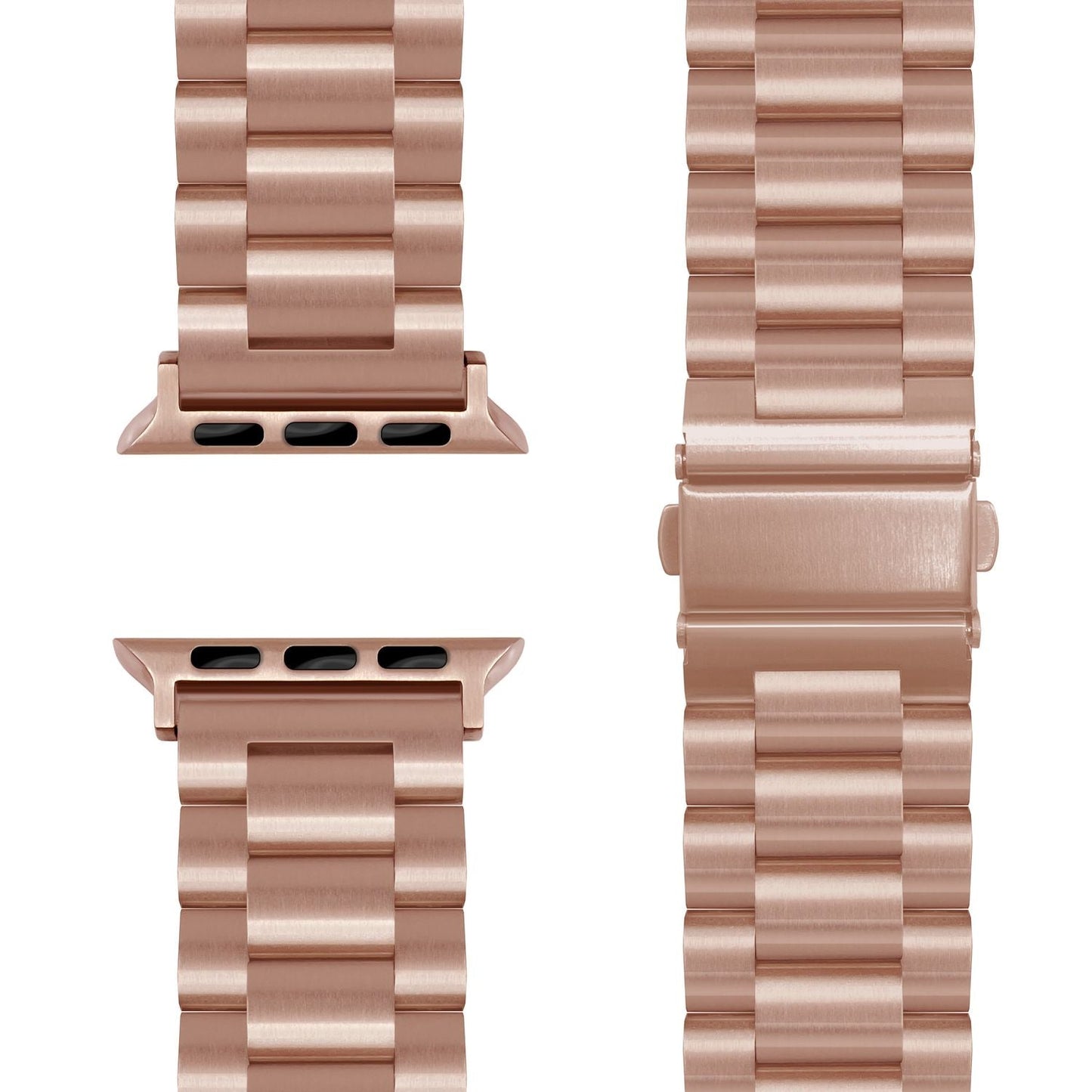 NALIA Mova Edelstahl Armband kompatibel mit Apple Watch Armband Series Ultra/SE 10/9/8/7/6/5/4/3/2/1, 42/44/45/46/49mm, Metall Ersatzarmband mit Doppelfaltschließe, Rostfrei