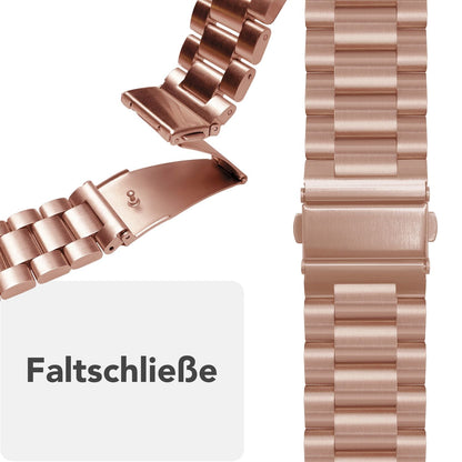NALIA Mova Edelstahl Armband kompatibel mit Apple Watch Armband Series Ultra/SE 10/9/8/7/6/5/4/3/2/1, 42/44/45/46/49mm, Metall Ersatzarmband mit Doppelfaltschließe, Rostfrei