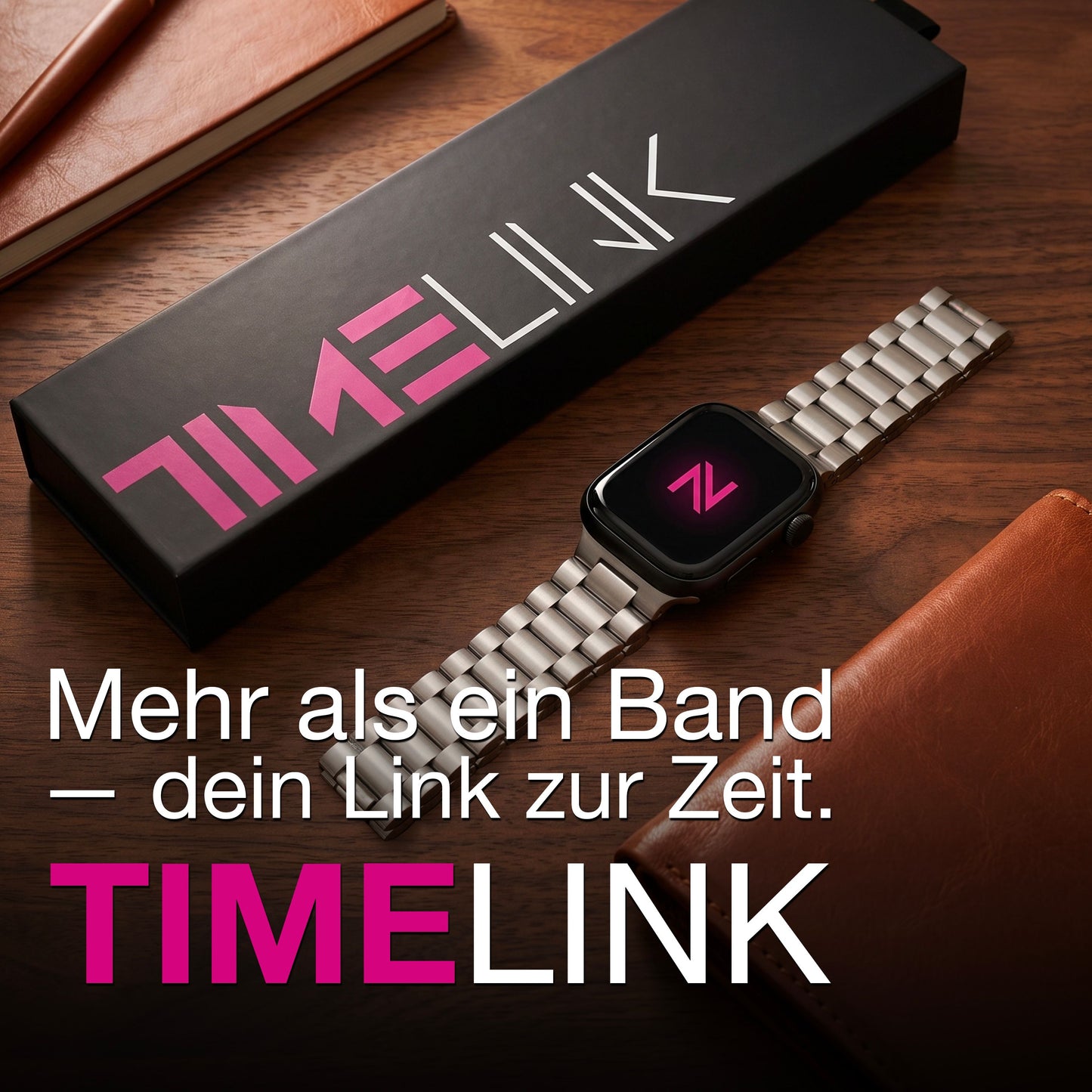 NALIA Mova Edelstahl Armband kompatibel mit Apple Watch Armband Series Ultra/SE 10/9/8/7/6/5/4/3/2/1, 42/44/45/46/49mm, Metall Ersatzarmband mit Doppelfaltschließe, Rostfrei