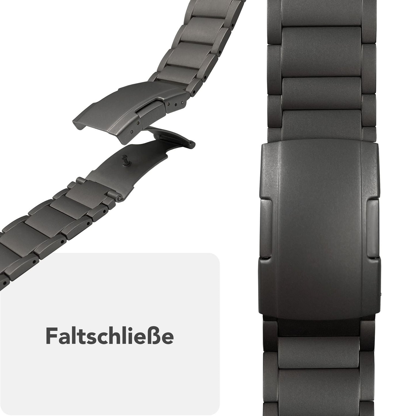 NALIA Argon Titan Armband kompatibel mit Apple Watch Armband iWatch Series SE/10/9/8/7/6/5/4/3/2/1, 38/40/41/42mm, Metall Ersatzarmband mit Faltschließe, Matt, Leicht, Rostfrei