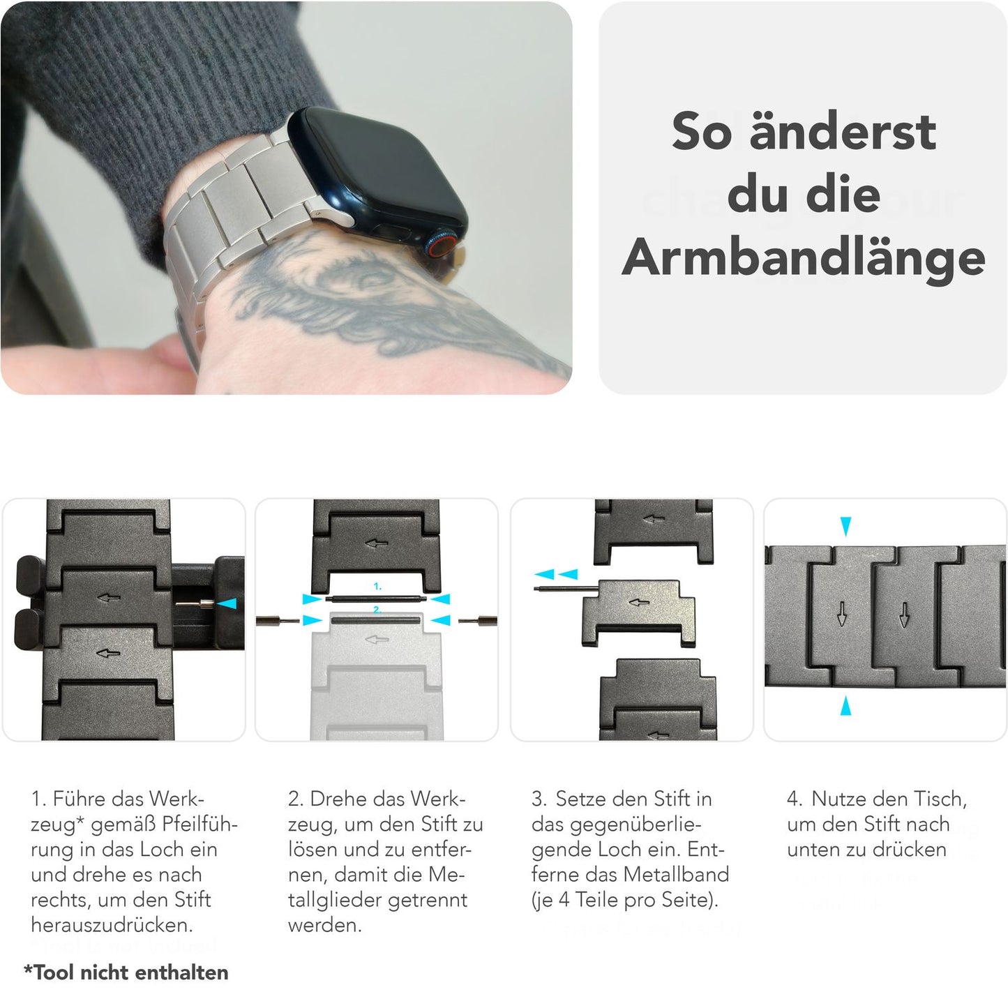 NALIA Argon Titan Armband kompatibel mit Apple Watch Armband iWatch Series SE/10/9/8/7/6/5/4/3/2/1, 38/40/41/42mm, Metall Ersatzarmband mit Faltschließe, Matt, Leicht, Rostfrei