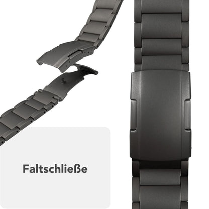 NALIA Argon Titan Armband kompatibel mit Apple iWatch Ultra/SE Series 10 9 8 7 6 5 4 3 2 1 42/44/45/46/49mm, Metall Ersatzarmband mit Doppelfaltschließe, Metallarmband Rostfrei