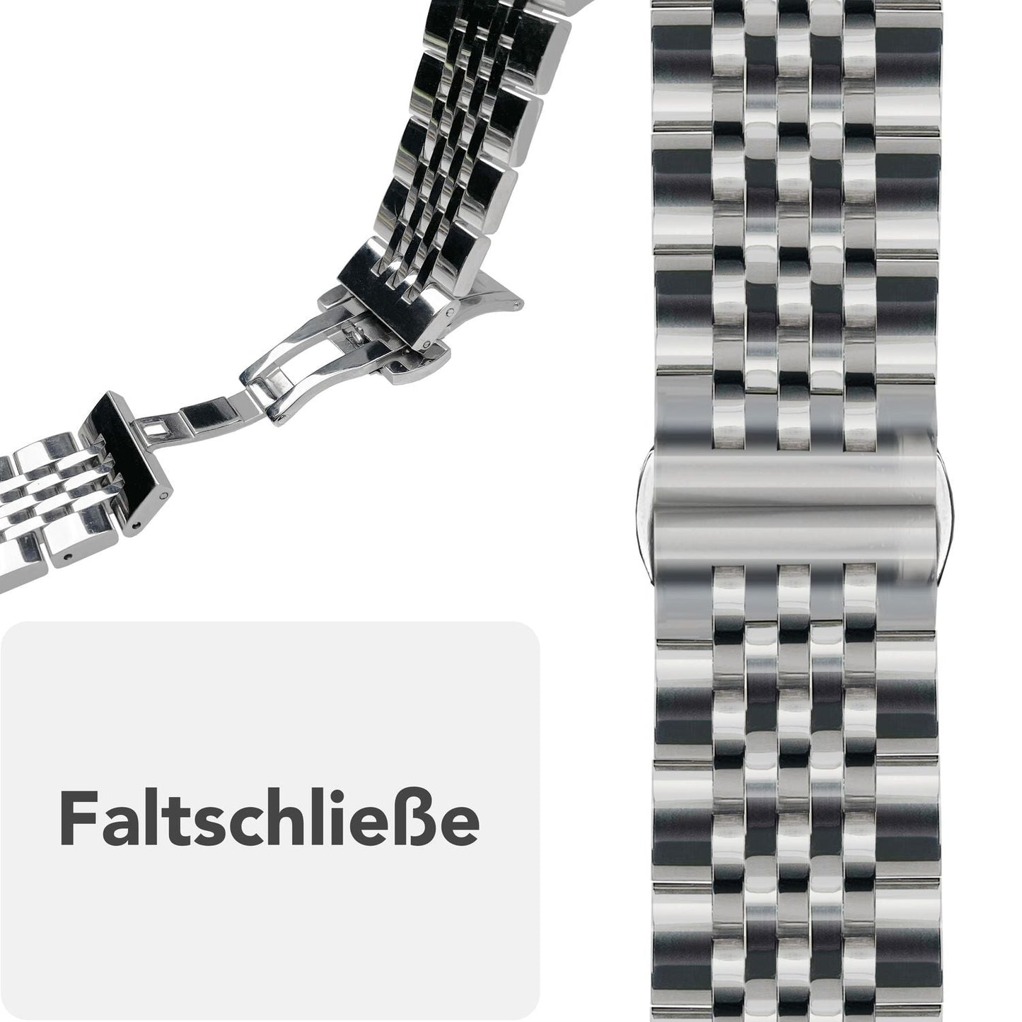NALIA Trivo Edelstahl Armband kompatibel mit Apple Watch Armband SE Series 10 9 8 7 6 5 4 3 2 1 38/40/41/42mm, Metall Ersatzarmband mit Schmetterlingsschließe, Rostfrei