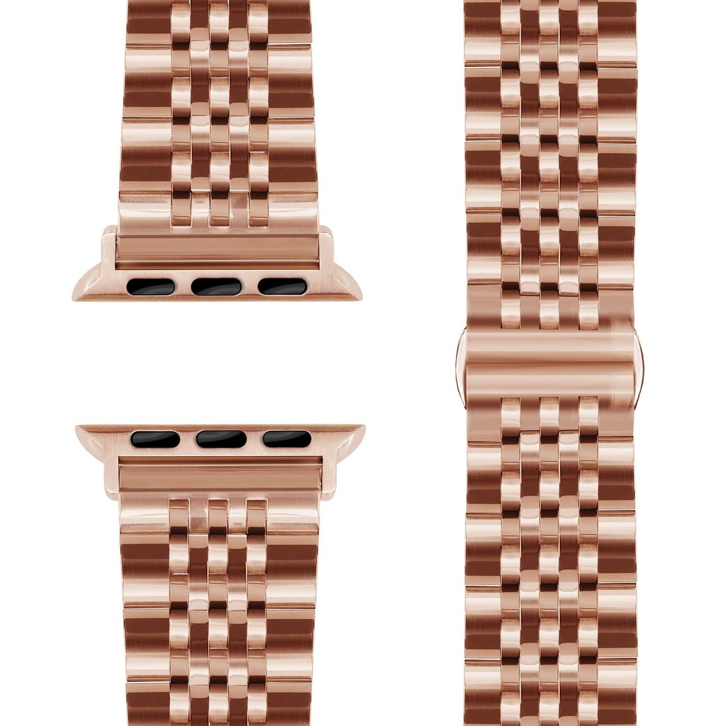NALIA Trivo Edelstahl Armband kompatibel mit Apple Watch Armband SE Series 10 9 8 7 6 5 4 3 2 1 38/40/41/42mm, Metall Ersatzarmband mit Schmetterlingsschließe, Rostfrei