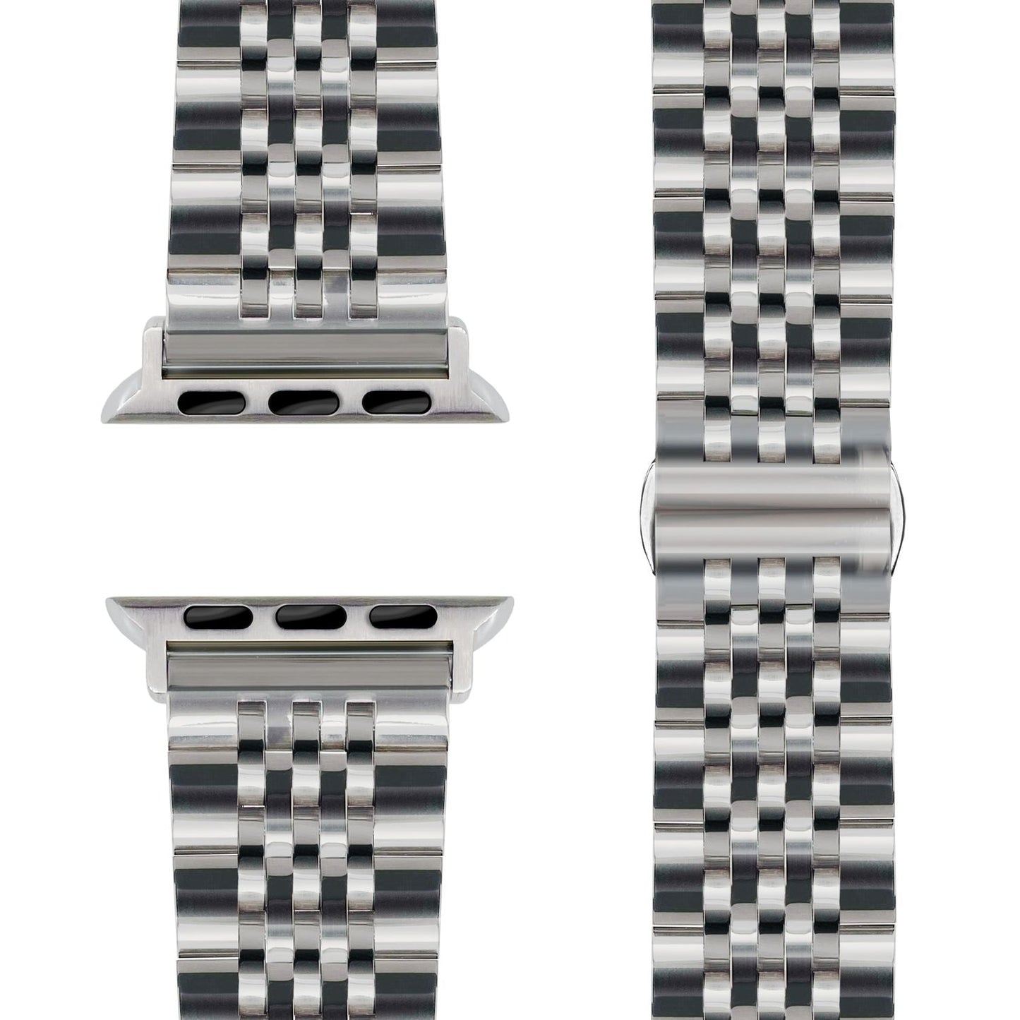 NALIA Trivo Edelstahl Armband kompatibel mit Apple Watch Armband Ultra/SE Series 10 9 8 7 6 5 4 3 2 1, 42/44/45/46/49mm, Ersatzarmband mit Schmetterlingsschließe, Rostfrei