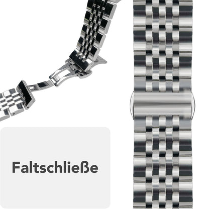 NALIA Trivo Edelstahl Armband kompatibel mit Apple Watch Armband Ultra/SE Series 10 9 8 7 6 5 4 3 2 1, 42/44/45/46/49mm, Ersatzarmband mit Schmetterlingsschließe, Rostfrei