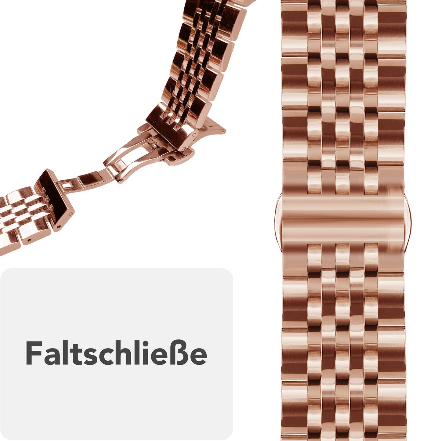 NALIA Trivo Edelstahl Armband kompatibel mit Apple Watch Armband Ultra/SE Series 10 9 8 7 6 5 4 3 2 1, 42/44/45/46/49mm, Ersatzarmband mit Schmetterlingsschließe, Rostfrei