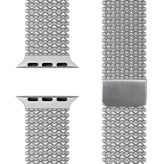 NALIA Alvia Edelstahl Armband kompatibel mit Apple Watch Armband SE/iWatch Series 10 9 8 7 6 5 4 3 2 1, 38/40/41/42mm, Magnetisches Mesh Loop-Armband, Metall Band Atmungsaktiv