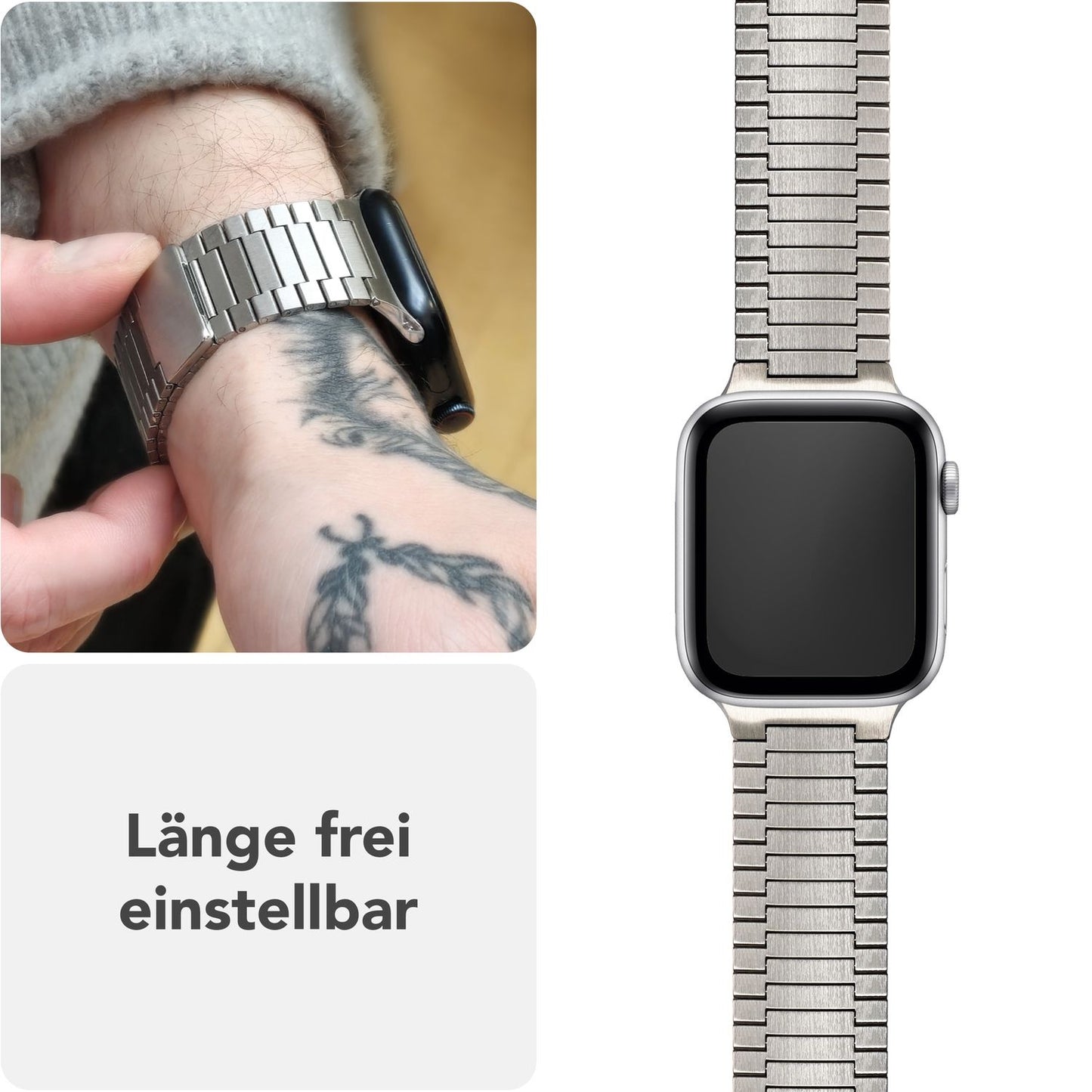 NALIA Chronos Edelstahl Armband kompatibel mit Apple Watch Armband SE iWatch Series 10 9 8 7 6 5 4 3 2 1 38/40/41/42mm, Magnetisches Loop-Armband aus Metall mit Schnellverschluss