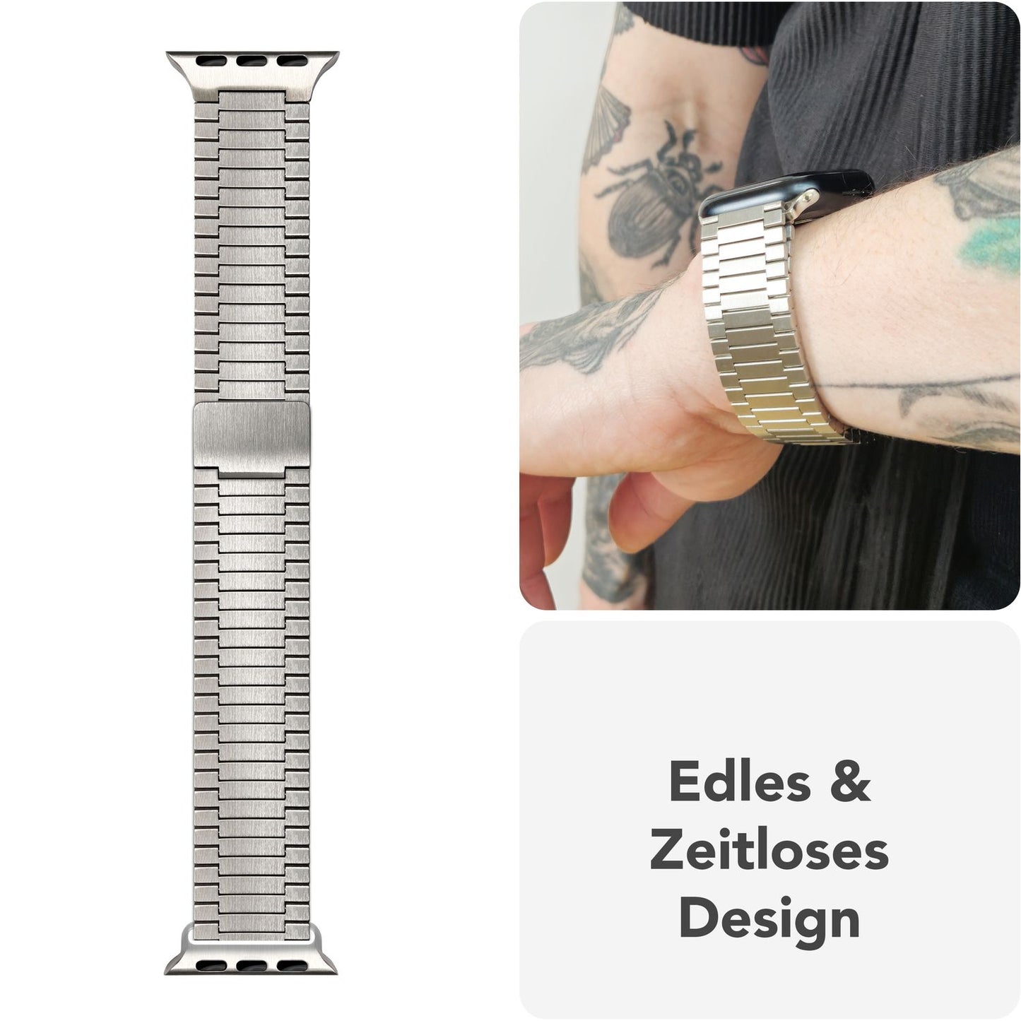 NALIA Chronos Edelstahl Armband kompatibel mit Apple Watch Armband SE iWatch Series 10 9 8 7 6 5 4 3 2 1 38/40/41/42mm, Magnetisches Loop-Armband aus Metall mit Schnellverschluss