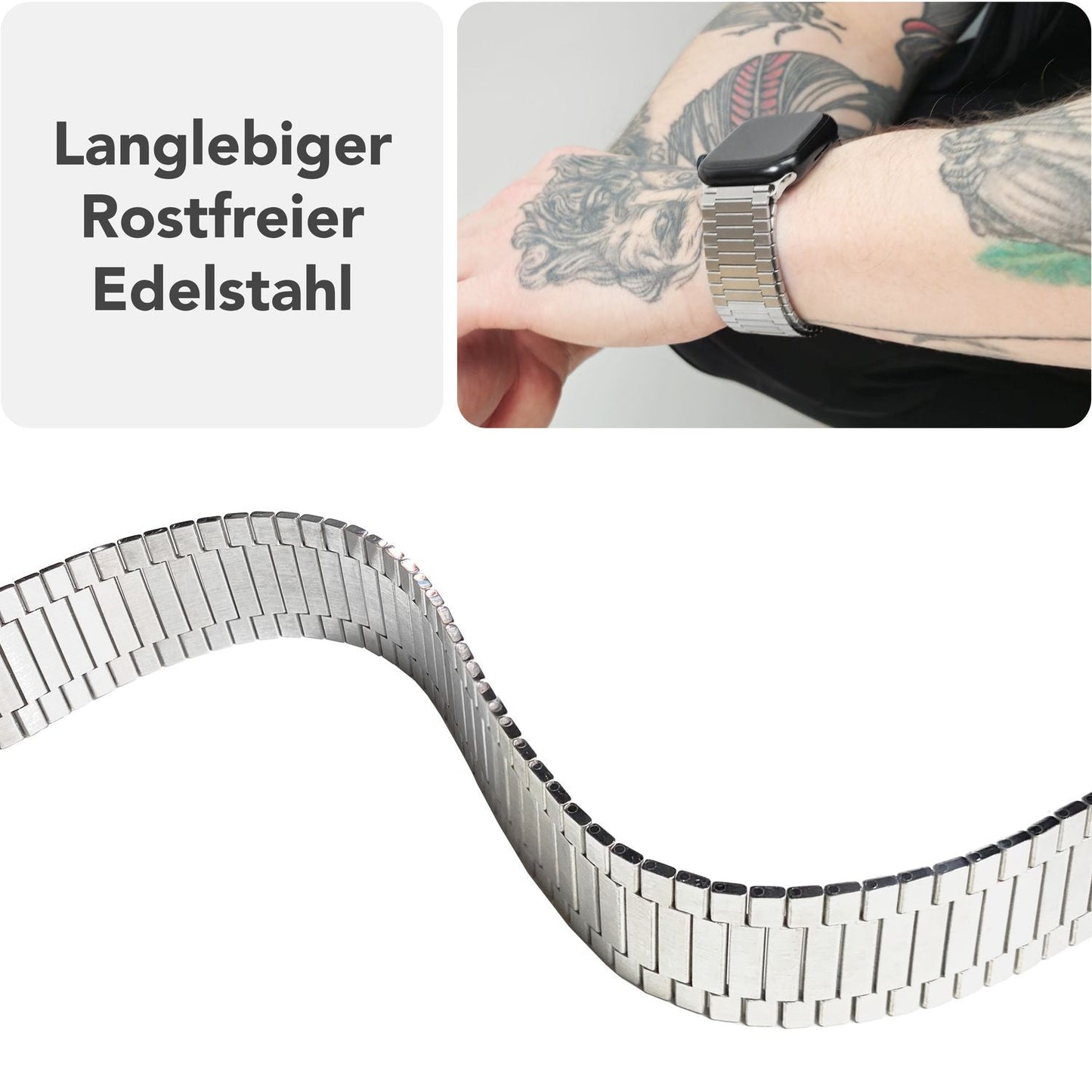 NALIA Chronos Edelstahl Armband kompatibel mit Apple Watch Armband SE iWatch Series 10 9 8 7 6 5 4 3 2 1 38/40/41/42mm, Magnetisches Loop-Armband aus Metall mit Schnellverschluss
