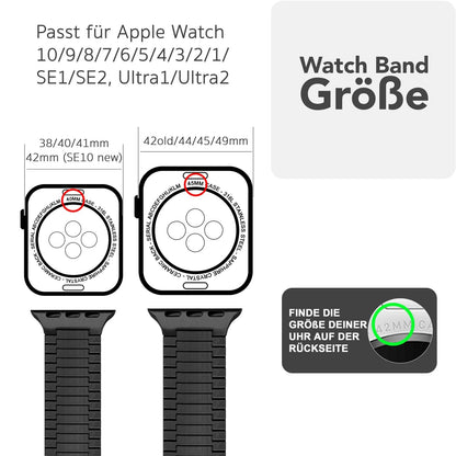 NALIA Chronos Edelstahl Armband kompatibel mit Apple Watch Armband SE iWatch Series 10 9 8 7 6 5 4 3 2 1 38/40/41/42mm, Magnetisches Loop-Armband aus Metall mit Schnellverschluss