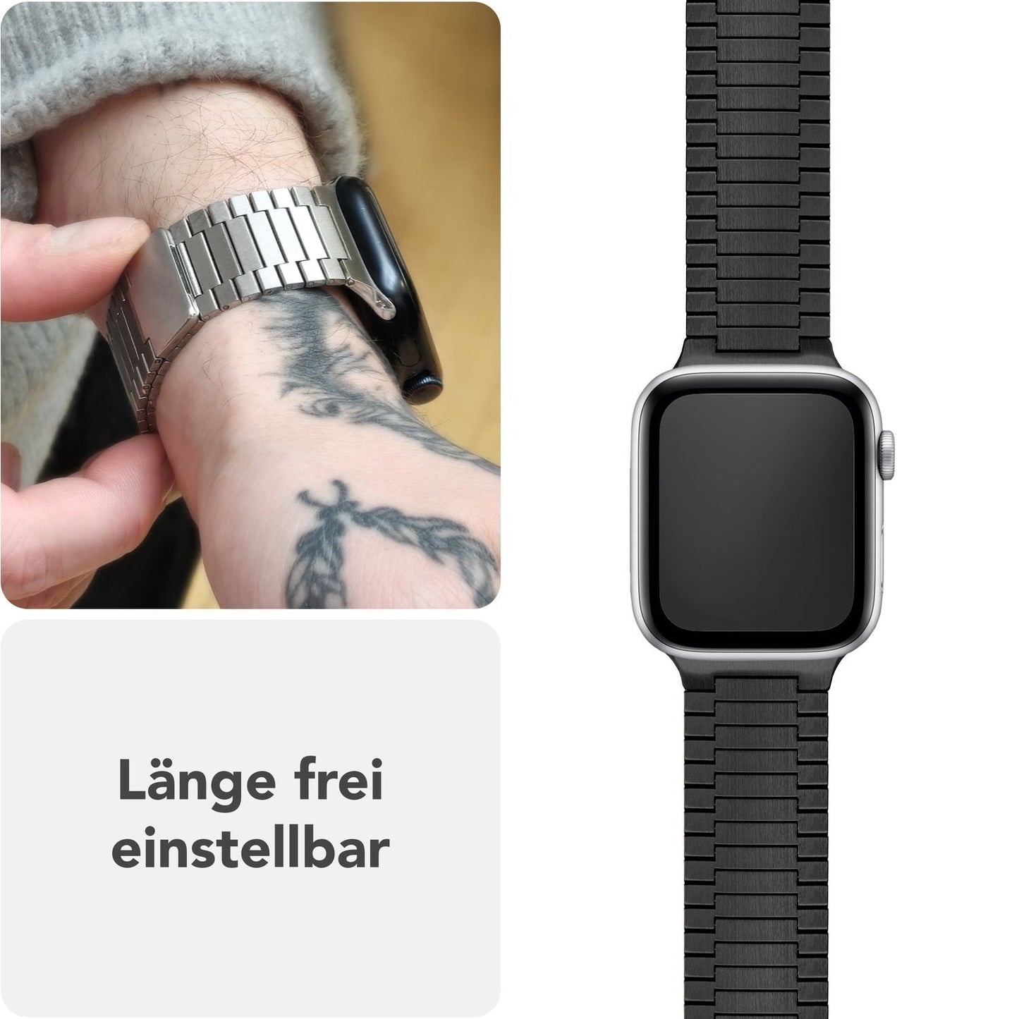 NALIA Chronos Edelstahl Armband kompatibel mit Apple Watch Armband SE iWatch Series 10 9 8 7 6 5 4 3 2 1 38/40/41/42mm, Magnetisches Loop-Armband aus Metall mit Schnellverschluss