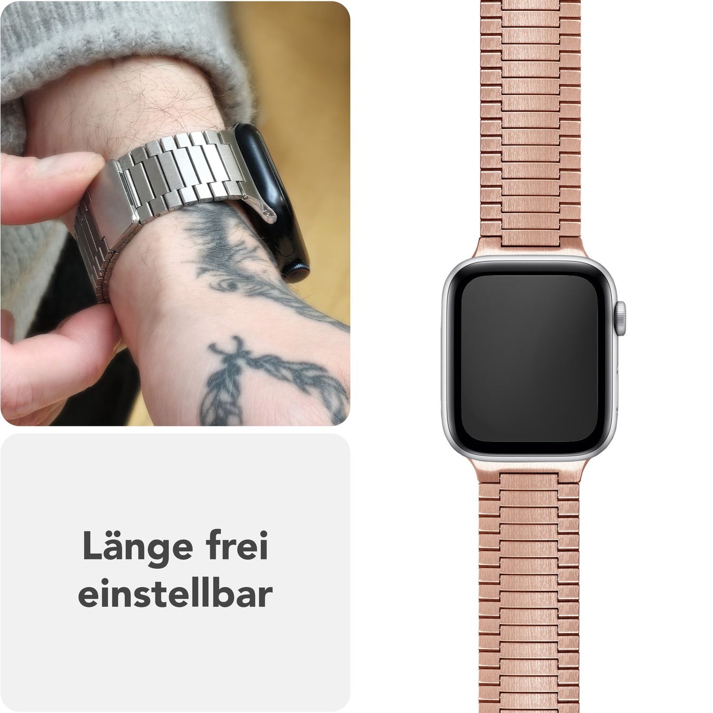 NALIA Chronos Edelstahl Armband kompatibel mit Apple Watch Armband SE iWatch Series 10 9 8 7 6 5 4 3 2 1 38/40/41/42mm, Magnetisches Loop-Armband aus Metall mit Schnellverschluss