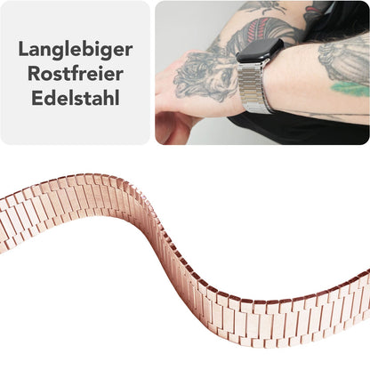 NALIA Chronos Edelstahl Armband kompatibel mit Apple Watch Armband SE iWatch Series 10 9 8 7 6 5 4 3 2 1 38/40/41/42mm, Magnetisches Loop-Armband aus Metall mit Schnellverschluss