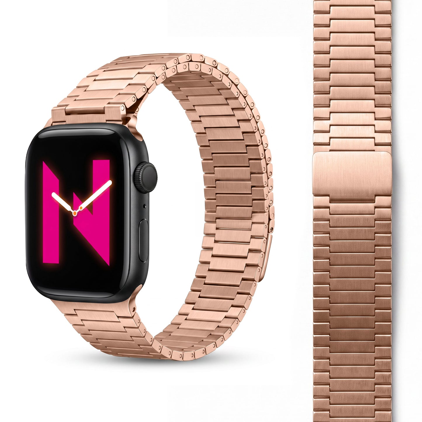 NALIA Chronos Edelstahl Armband kompatibel mit Apple Watch Armband SE iWatch Series 10 9 8 7 6 5 4 3 2 1 38/40/41/42mm, Magnetisches Loop-Armband aus Metall mit Schnellverschluss