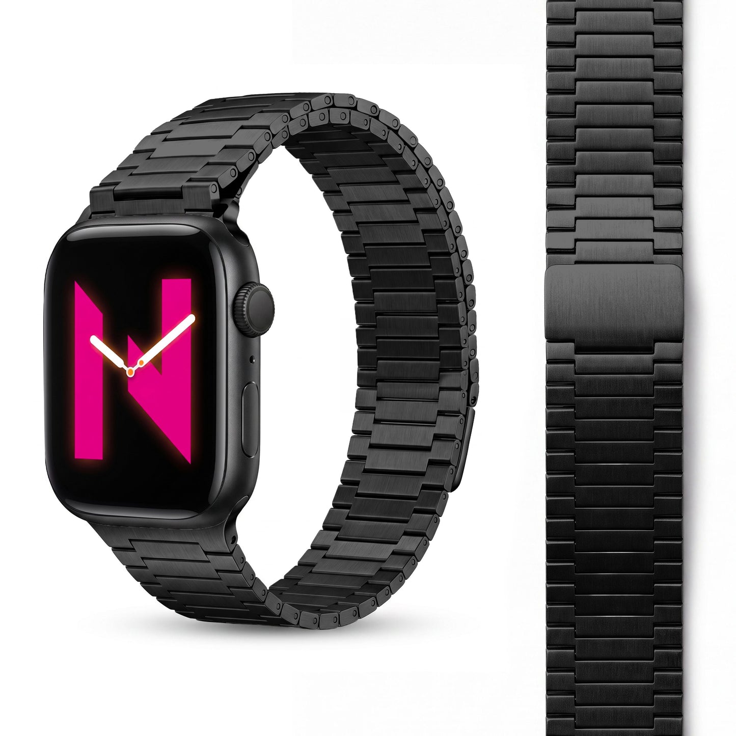 NALIA Chronos Edelstahl Armband kompatibel mit Apple Watch Armband SE iWatch Series 10 9 8 7 6 5 4 3 2 1 38/40/41/42mm, Magnetisches Loop-Armband aus Metall mit Schnellverschluss