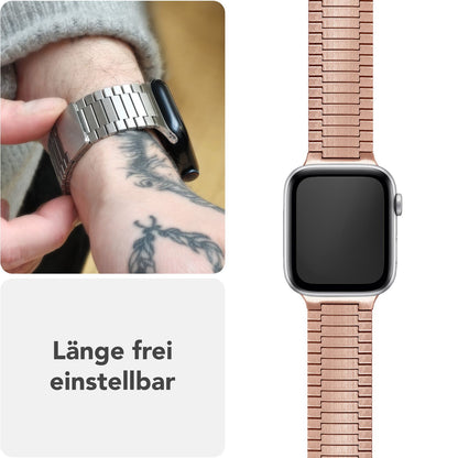 NALIA Chronos Metall Armband kompatibel mit Apple Watch Armband Ultra/SE iWatch Series 10 9 8 7 6 5 4 3 2 1, 42/44/45/46/49mm, Edelstahl Loop-Armband Magnetverschluss, Rostfrei