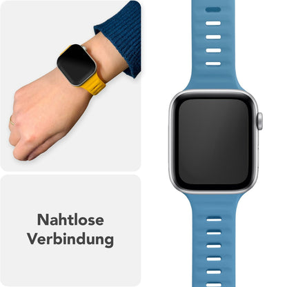 NALIA Motion Silikon Armband kompatibel mit Apple Watch Armband iWatch Series SE/10/9/8/7/6/5/4/3/2/1, 38/40/41/42mm, Ersatzarmband Soft Sportarmband mit Steck-Pin Verschluss