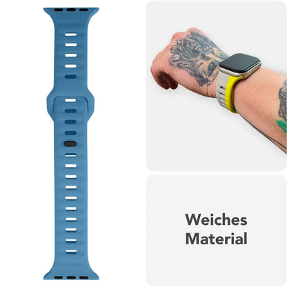 NALIA Motion Silikon Armband kompatibel mit Apple Watch Armband iWatch Series SE/10/9/8/7/6/5/4/3/2/1, 38/40/41/42mm, Ersatzarmband Soft Sportarmband mit Steck-Pin Verschluss
