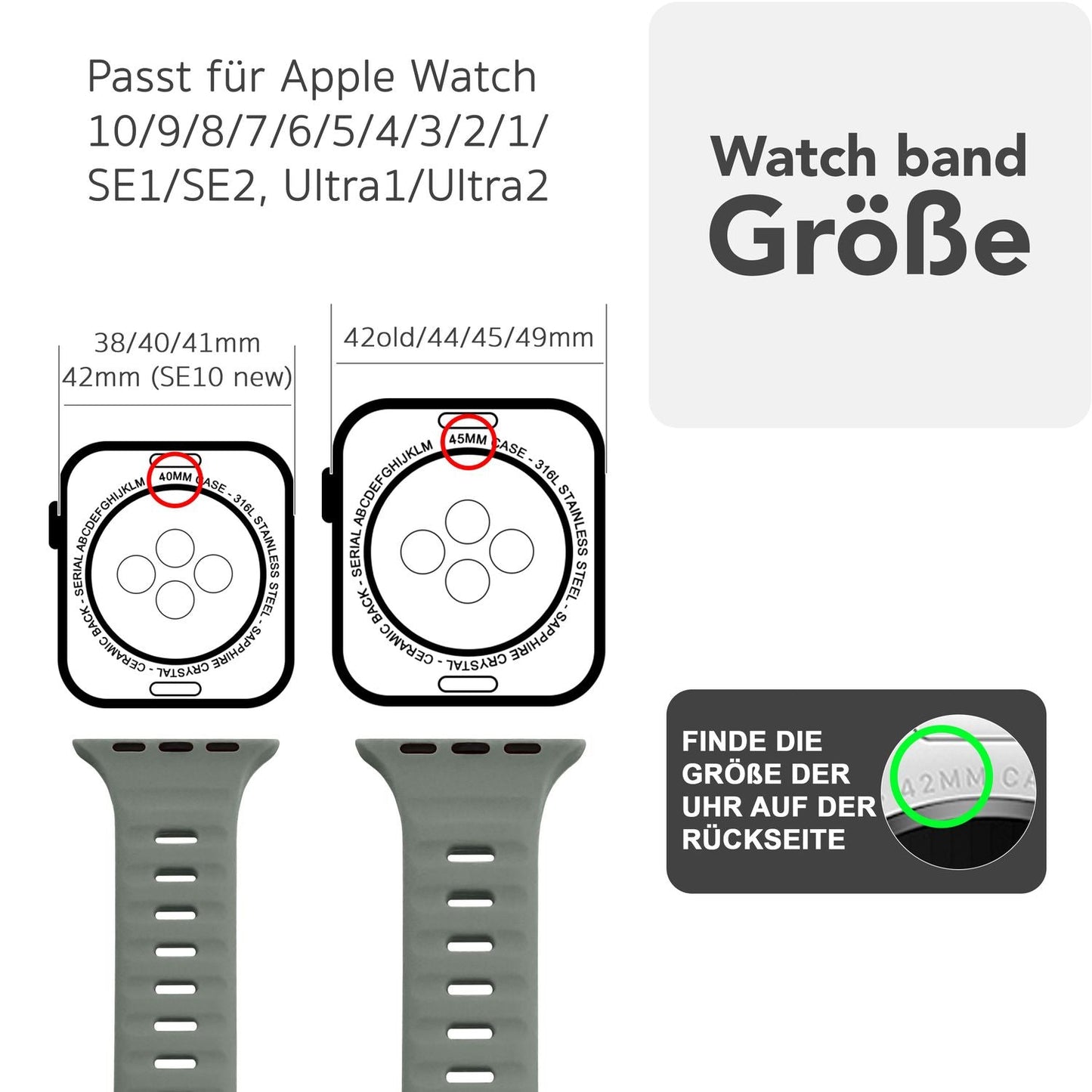 NALIA Motion Silikon Armband kompatibel mit Apple Watch Armband iWatch Series SE/10/9/8/7/6/5/4/3/2/1, 38/40/41/42mm, Ersatzarmband Soft Sportarmband mit Steck-Pin Verschluss