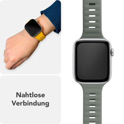 NALIA Motion Silikon Armband kompatibel mit Apple Watch Armband iWatch Series SE/10/9/8/7/6/5/4/3/2/1, 38/40/41/42mm, Ersatzarmband Soft Sportarmband mit Steck-Pin Verschluss