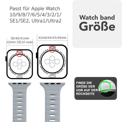 NALIA Motion Silikon Armband kompatibel mit Apple Watch Armband iWatch Series SE/10/9/8/7/6/5/4/3/2/1, 38/40/41/42mm, Ersatzarmband Soft Sportarmband mit Steck-Pin Verschluss