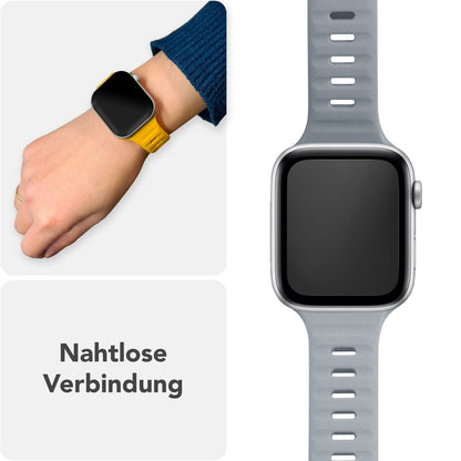 NALIA Motion Silikon Armband kompatibel mit Apple Watch Armband iWatch Series SE/10/9/8/7/6/5/4/3/2/1, 38/40/41/42mm, Ersatzarmband Soft Sportarmband mit Steck-Pin Verschluss