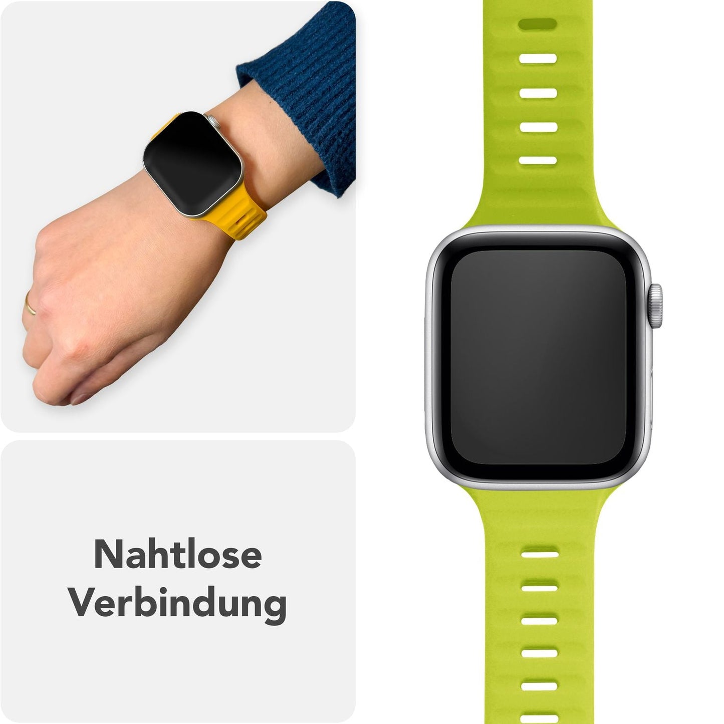 NALIA Motion Silikon Armband kompatibel mit Apple Watch Armband iWatch Series SE/10/9/8/7/6/5/4/3/2/1, 38/40/41/42mm, Ersatzarmband Soft Sportarmband mit Steck-Pin Verschluss