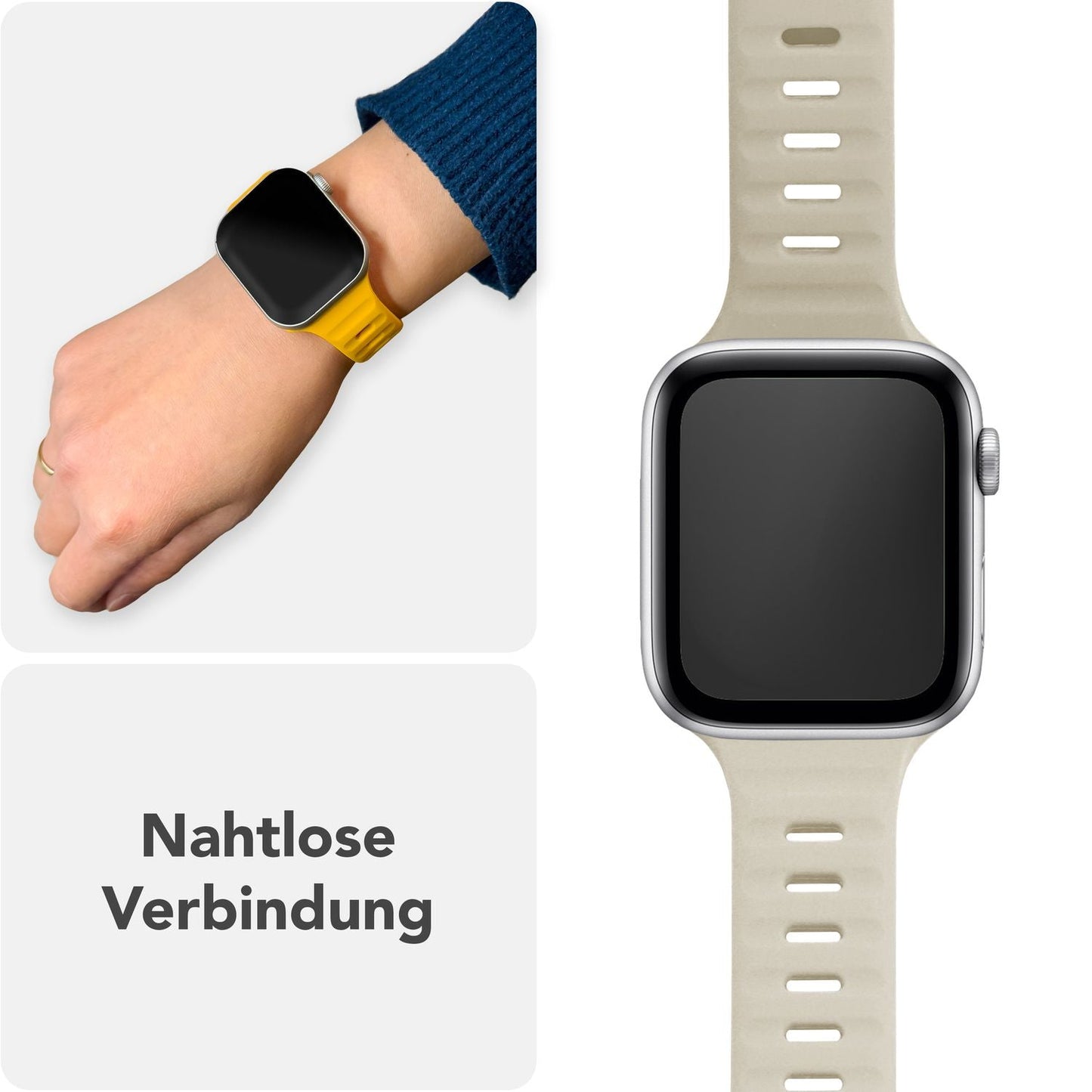 NALIA Motion Silikon Armband kompatibel mit Apple Watch Armband iWatch Series SE/10/9/8/7/6/5/4/3/2/1, 38/40/41/42mm, Ersatzarmband Soft Sportarmband mit Steck-Pin Verschluss