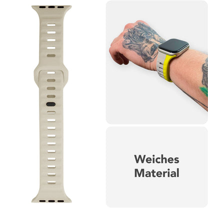 NALIA Motion Silikon Armband kompatibel mit Apple Watch Armband iWatch Series SE/10/9/8/7/6/5/4/3/2/1, 38/40/41/42mm, Ersatzarmband Soft Sportarmband mit Steck-Pin Verschluss